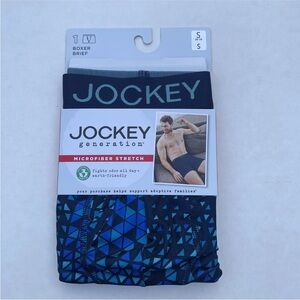 Jockey Men's Geometric Blue Boxer Briefs Size Small